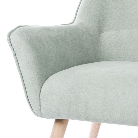 Butaca estilo nórdico color menta  78x74x103h