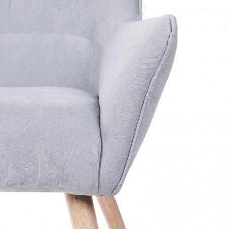 Butaca estilo nórdico color gris claro  78x74x103h