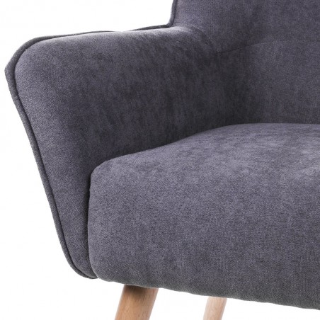 Butaca estilo nórdico color gris oscuro  78x74x103h