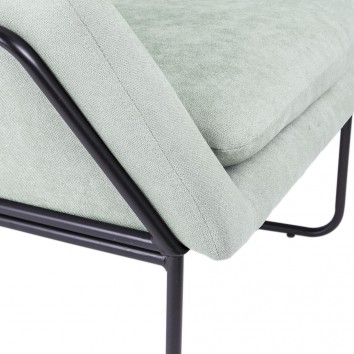 Sillón diseño estructura hierro negro y tapizado menta - 77x88x97h 2