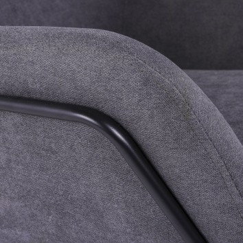 Sillón diseño estructura hierro negro y tapizado gris oscuro - 77x88x97h 2