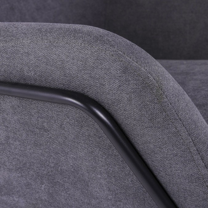 Sillón diseño estructura hierro negro y tapizado gris oscuro - 77x88x97h Sillón diseño estructura hierro negro y tapizado gris oscuro - 77x88x97h