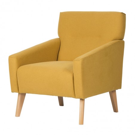 Sillón diseño Mid-Century color mostaza  71x76x88h