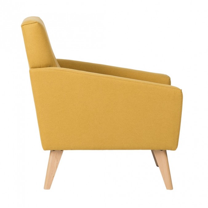 Sillón diseño Mid-Century color mostaza  71x76x88h