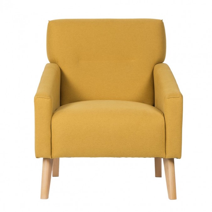 Sillón diseño Mid-Century color mostaza  71x76x88h