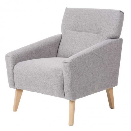 Sillón diseño Mid-Century color gris claro 71x76x88h