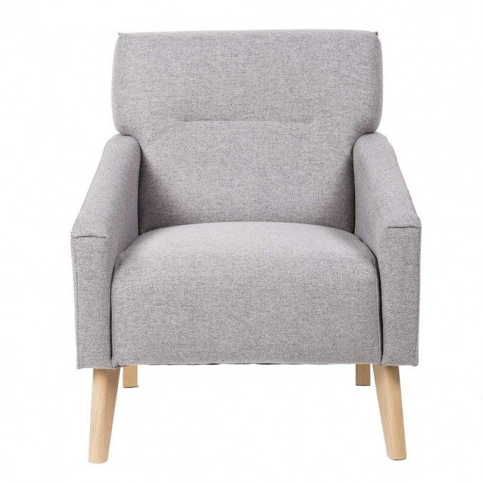 Sillón diseño Mid-Century color gris claro 71x76x88h