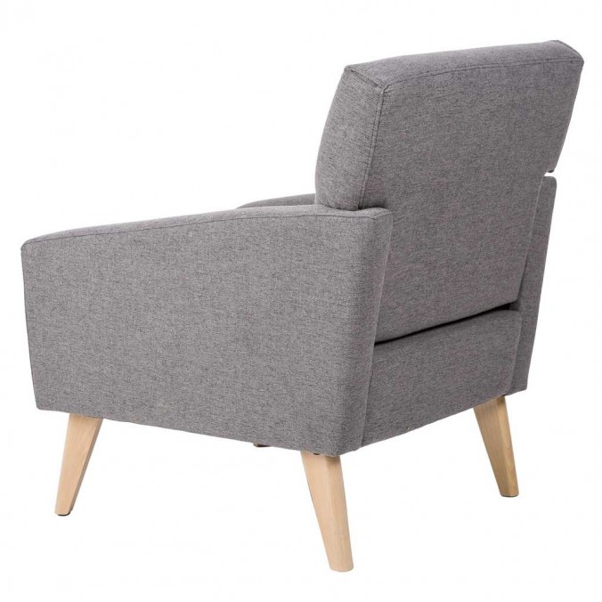 Sillón diseño Mid-Century color gris 71x76x88h