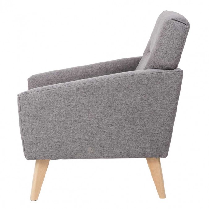Sillón diseño Mid-Century color gris 71x76x88h