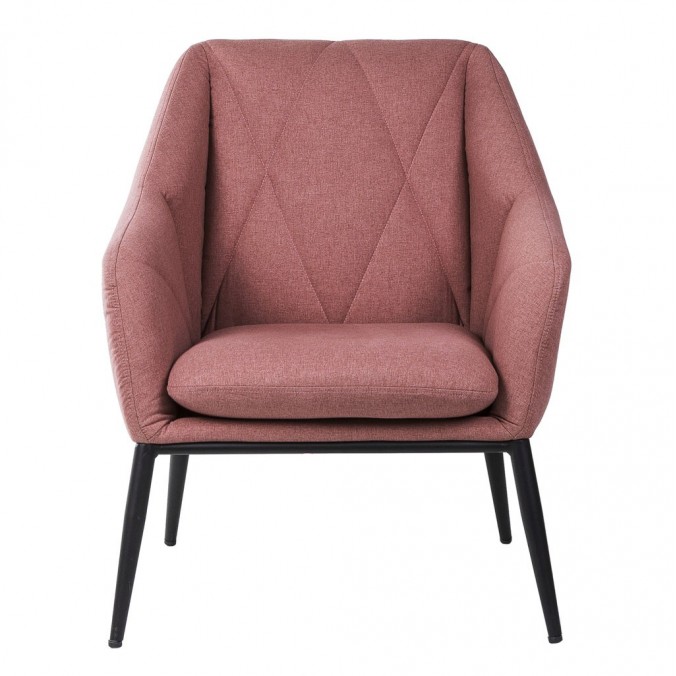 Sillón diseño contemporaneo tono rosa coral 68x70x80h