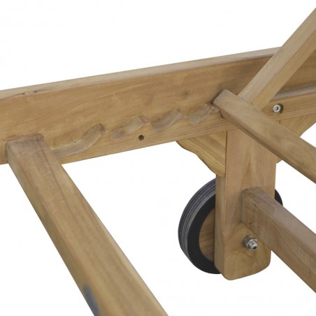 Tumbona de jardín teca y tejido screen - 65x200x35h