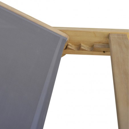 Tumbona de jardín teca y tejido screen - 65x200x35h