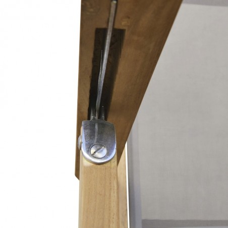 Sillón-tumbona madera teca y tejido screen - 65x140x100h