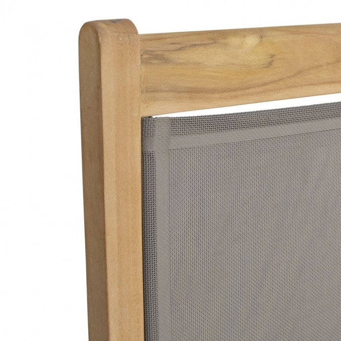 Silla con brazos madera teca y tejido screen - 654x60x90h