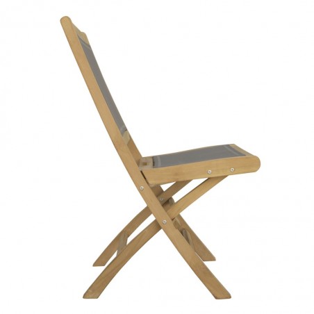 Silla de jardín madera teca y tejido screen - 46x60x90h