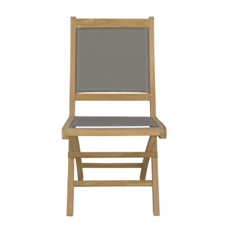 Silla de jardín madera teca y tejido screen - 46x60x90h