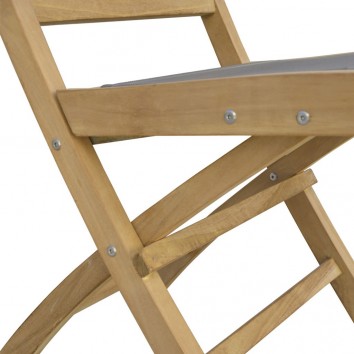 Silla de jardín madera teca y tejido screen - 46x60x90h 2