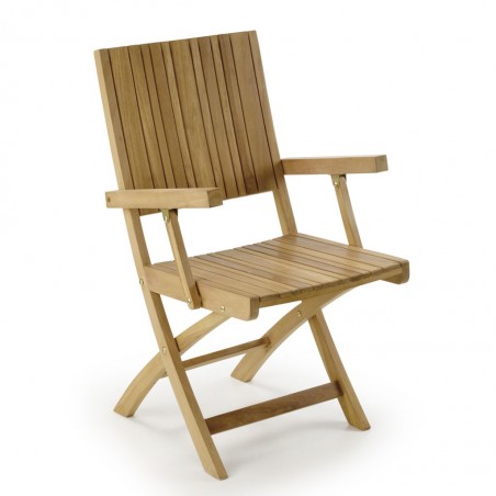 Silla con brazos madera de teca  - 55x50x90h