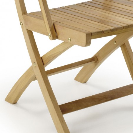 Silla con brazos madera de teca  - 55x50x90h