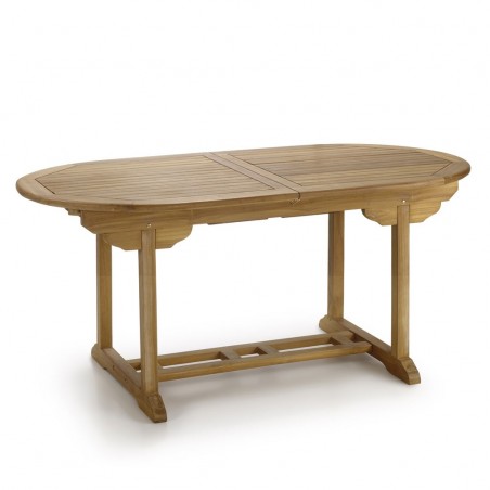 Mesa ovalada de jardín madera de teca extensible - 170-220cm