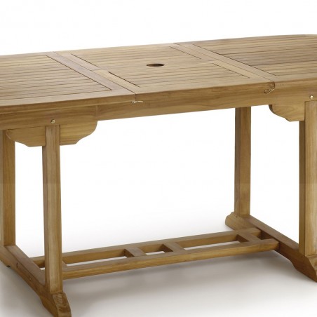 Mesa ovalada de jardín madera de teca extensible - 170-220cm