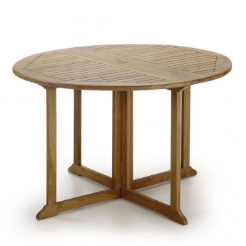 Mesa plegable redonda madera de teca - 120x120x76h