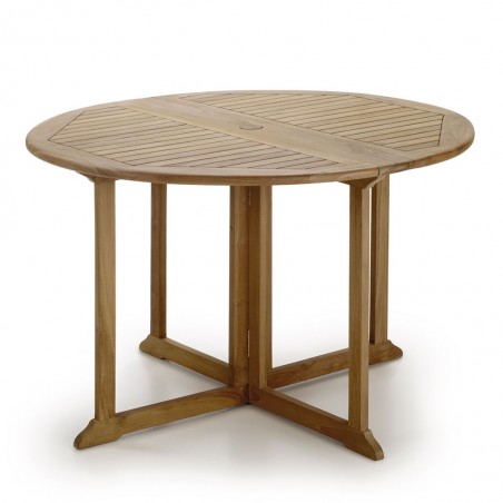 Mesa plegable redonda madera de teca - 120x120x76h