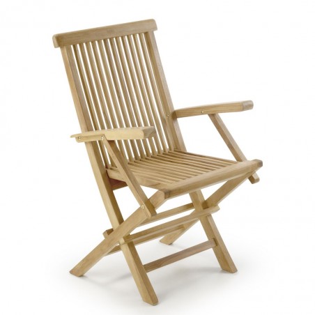 Sillón con brazos plegable madera de teca  - 55x60x90h