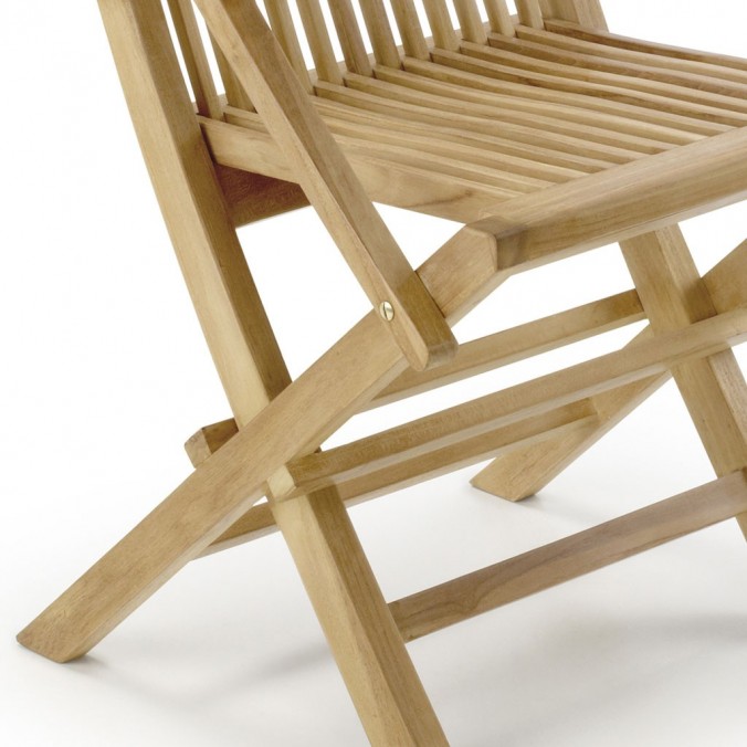Sillón con brazos plegable madera de teca  - 55x60x90h