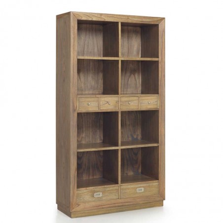 Librería estilo colonial 6 cajones y 8 huecos 100x40x190h