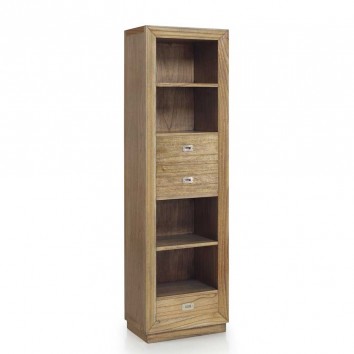 Librería estilo colonial 3 cajones y 4 huecos 55x40x190h