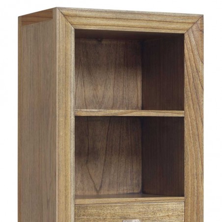 Librería estilo colonial 3 cajones y 4 huecos 55x40x190h