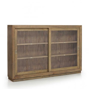 Vitrina estilo colonial 2 puertas correderas 200x40x132h