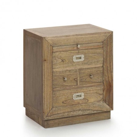 Mesita de noche estilo colonial 4 cajones 50x40x60h