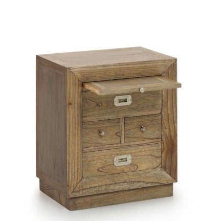 Mesita de noche estilo colonial 4 cajones 50x40x60h