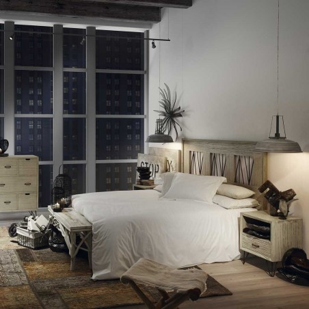 Mesita de noche con cajón de estilo rústico vintage 45x40x55h