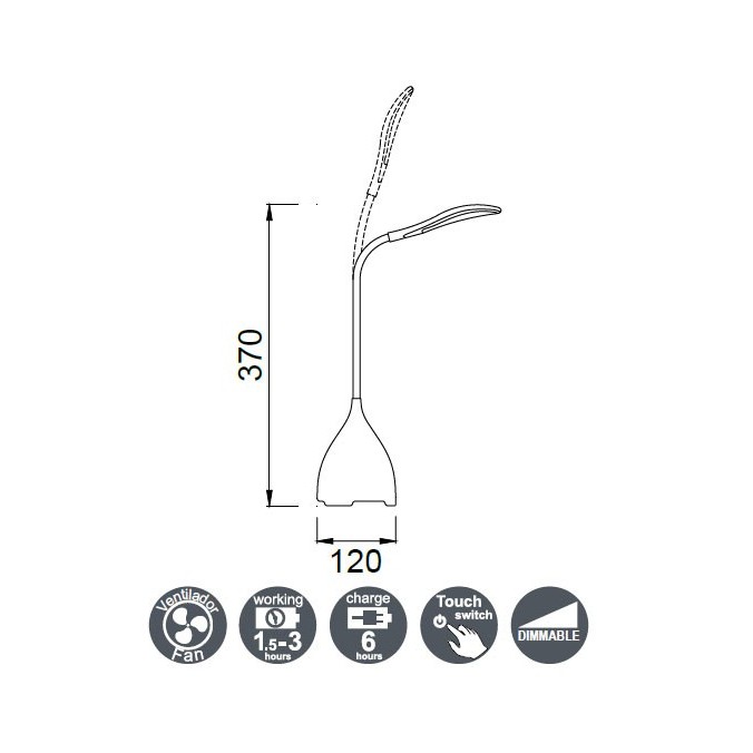 Sobremesa recargable LED 3,2W READING