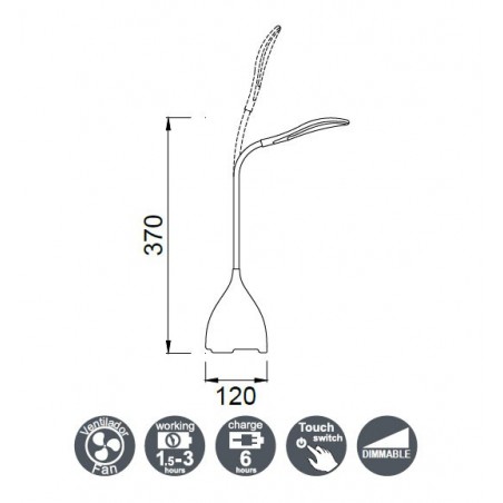 Sobremesa recargable LED 3,2W READING