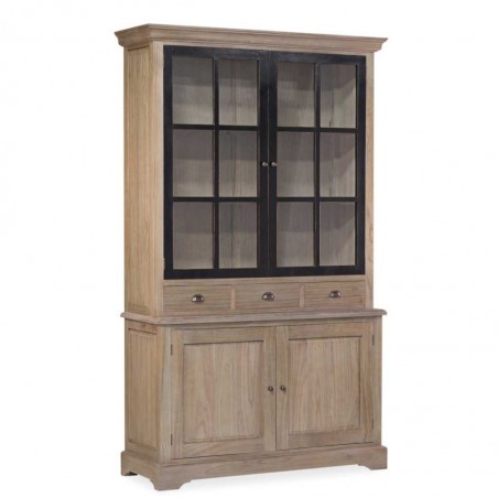 Vitrina de estilo provenzal madera maciza 130x47x215h