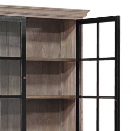 Vitrina de estilo provenzal madera maciza 130x47x215h