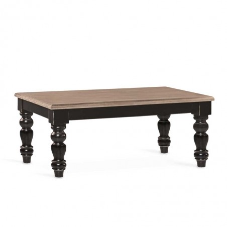 Mesa de centro estilo provenzal madera maciza 115x60x40h