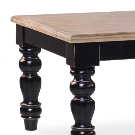 Mesa de centro estilo provenzal madera maciza 115x60x40h