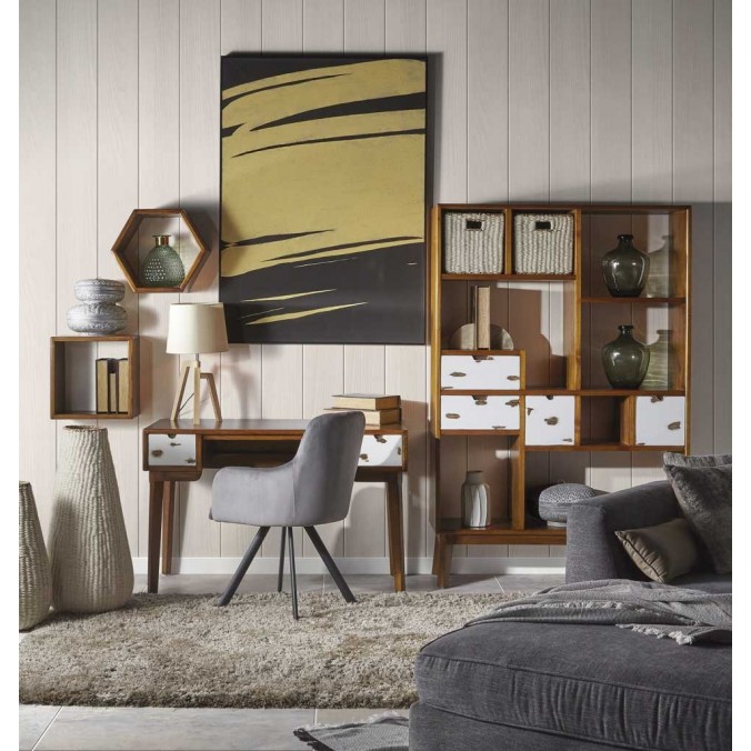 Escritorio de estilo nórdico vintage 120x55x76h