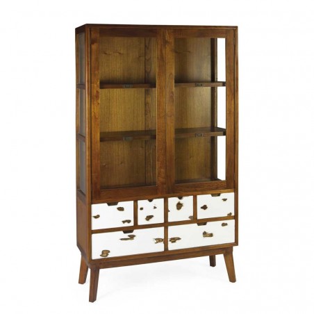 Vitrina 6 cajones de estilo nórdico vintage 110x30x80h