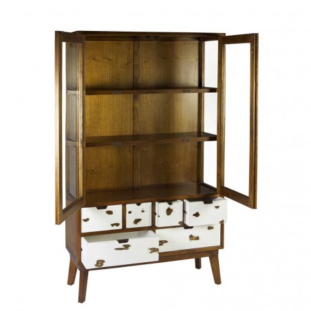 Vitrina 6 cajones de estilo nórdico vintage 110x30x80h