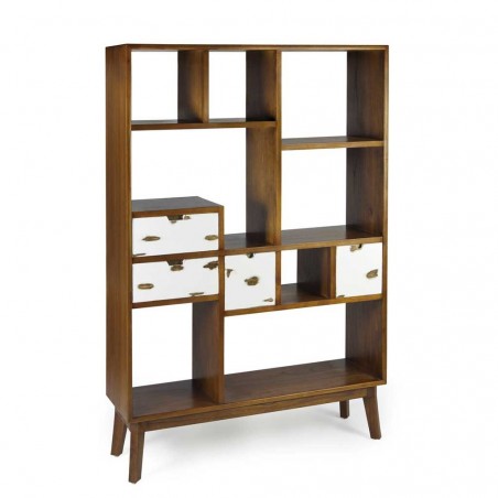 Librería 4 cajones de estilo nórdico vintage 120x35x180h