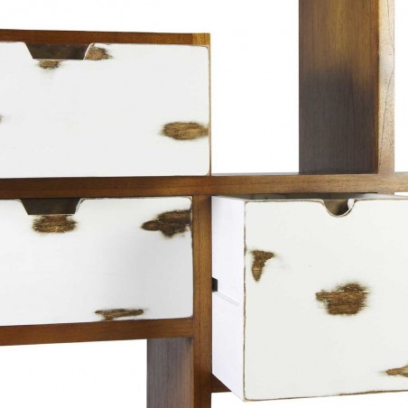 Librería 4 cajones de estilo nórdico vintage 120x35x180h