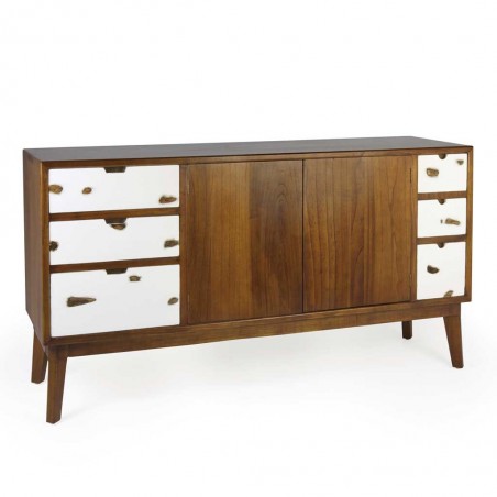 Aparador 6 cajones de estilo nórdico vintage 1260x45x84h