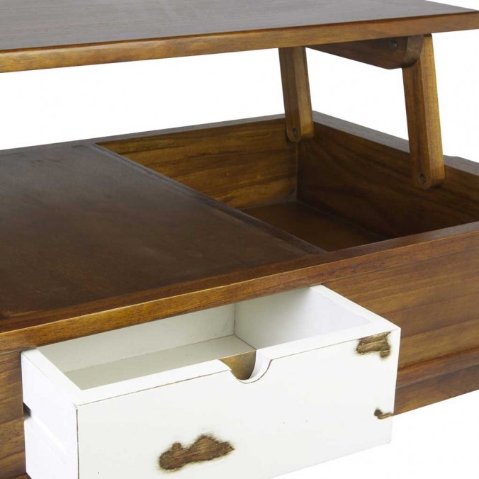 Mesa de centro elevable estilo nórdico vintage 115x60x45-65h Mesa de centro elevable estilo nórdico vintage 115x60x45-65h