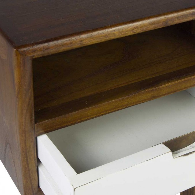 Mesita de noche estilo nórdico vintage 45x40x55h